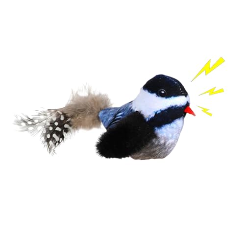 Bexdug Zwitscherndes Vogel-Katzenspielzeug - Plüsch zwitscherndes Katzenspielzeug | Flatterndes Katzenspielzeug, langlebiger zwitschernder Vogel zum Trainieren, Katzen zum Alleinspielen, Kätzchen Bexdug Zwitscherndes Vogel-Katzenspielzeug - Plüsch zwitscherndes Katzenspielzeug | Flatterndes Katzenspielzeug, langlebiger zwitschernder Vogel zum Trainieren, Katzen zum Alleinspielen, Kätzchen von Bexdug