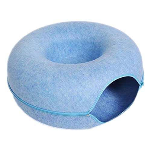 Cat Tunnel Bed Cat Bed Felt Round Cat Nest Doughnut Design Cat Cave Removable Cat Tunnel Toy and Bed Interactive Hiding Toy for Kittens von Bexdug