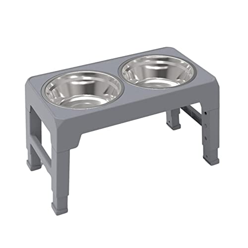 Elevated Dog Bowls, Dog Cat Feeding Bowl, Stainless Steel, Height Adjustable, Dog Bar with Feeding Bowl, Water Bowl, Non-Slip, Stable Stand, Adjustable from 3.15 to 12.2in, for Medium Large Dogs von Bexdug