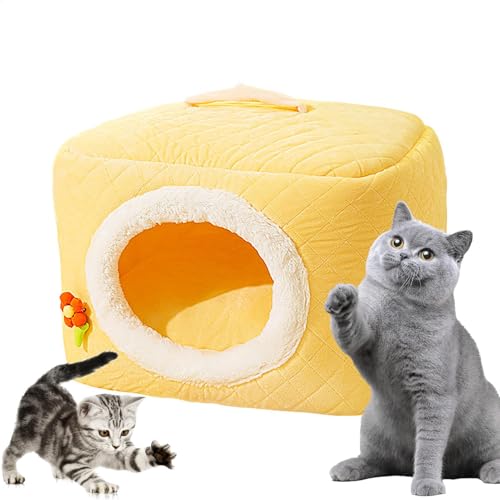 Geschlossenes Katzenbett, Faltbares Haustierbett mit Kapuze, Haustierzubehör, verdicktes Katzennest Möbel, warmes Schlafbett mit abnehmbarem Kissen für Indoor-Katzen, Hunde, schlafen Geschlossenes Katzenbett, Faltbares Haustierbett mit Kapuze, Haustierzubehör, verdicktes Katzennest Möbel, warmes Schlafbett mit abnehmbarem Kissen für Indoor-Katzen, Hunde, schlafen von Bexdug