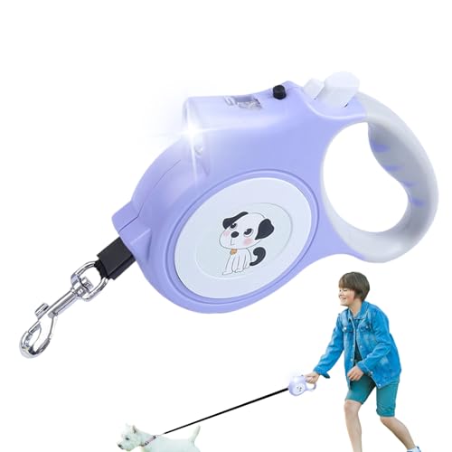 Hundeleine mit Taschenlampe, Leuchtende Hundeleine für nächtliche Spaziergänge mit Bremse, Hundebekleidungszubehör für Spaziergänge, Camping, Reisen, Ausflüge, Festivalparaden Bexdug von Bexdug