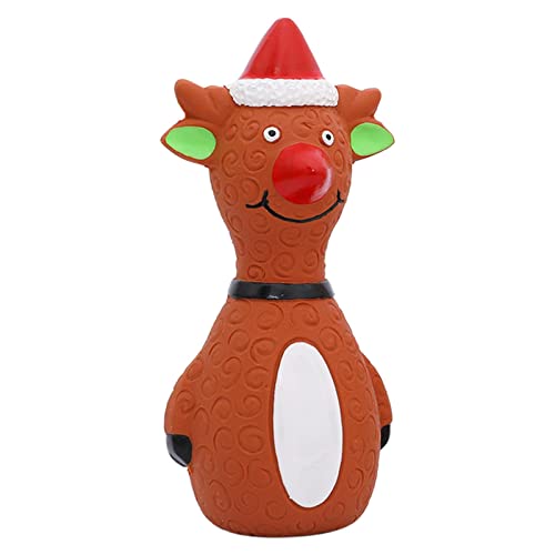 Santa quietschendes Hundespielzeug | Weihnachtsschneemann Elch Santa Quietschender Welpe Kauspielzeug | Puppy Molar Stick Toys Hundekauspielzeug Unzerstörbares Gummispielzeug für die Mundpflege Bexdug von Bexdug