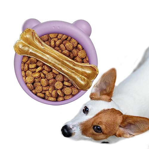 Slow Feeder Katzennapf - Haustier-Hundefütterungs-Slow-Food-Napf - Runde Futterplatte mit Futtermatte, Silikon-Leckkissen für Hunde, Trainingshilfen für die Verdauung von Welpen Bexdug von Bexdug