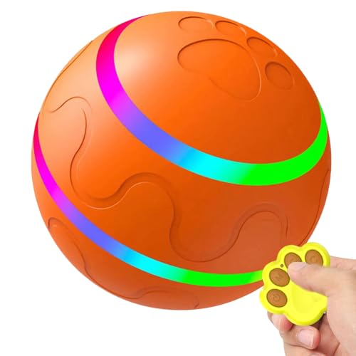 Smart Dog Toy Balls, Interactive Dogs Play Ball with Remote Control, Aggressive Chewers Toy, Indestructible Rubber Dog Ball with Ultra Glow Light von Bexdug