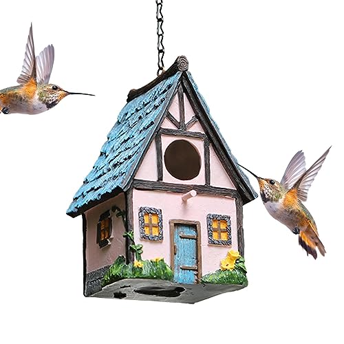 Vogelhaus aus Kunstharz - Wasserdichtes, aufhängbares, sonnensicheres Vogelhaus für den Außenbereich,Geschenke für Vogelliebhaber, dekoratives Harz für den Garten im Freien, das Vogelhaus Bexdug von Bexdug