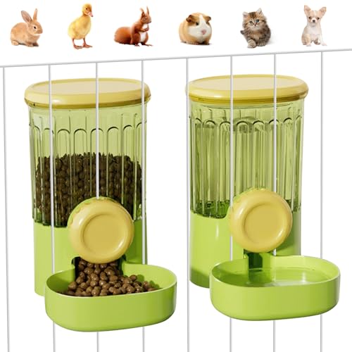 Hängender Futterspender und Wasserspender für kleine Haustiere, 1 l automatischer Katzenfutterschale und 0,8 l Wasserflaschenspender, automatischer Schwerkraft-Haustier-Futterspender und Hängender Futterspender und Wasserspender für kleine Haustiere, 1 l automatischer Katzenfutterschale und 0,8 l Wasserflaschenspender, automatischer Schwerkraft-Haustier-Futterspender und von Beyoung