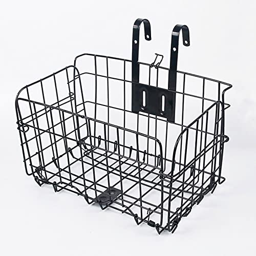 Fahrradkorb, Fahrradkorb Fahrrad Metallkorb Lenker Faltbare Pannier Radfahren Carryings Beutel Gepäck Tragetasche(Black) von BgnEhRfL
