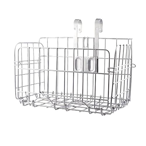 Fahrradkorb, Fahrradkorb Fahrrad Metallkorb Lenker Faltbare Pannier Radfahren Carryings Beutel Gepäck Tragetasche(Silver) von BgnEhRfL