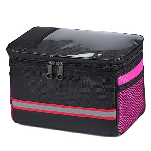 Fahrradkorb, Fahrradkorb Fahrradtasche Radfahren Fahrrad Vorderrohr Lenkerkorb Rennrad Rahmen Pannier Multifunktions-Umhängetasche(Rose Red) von BgnEhRfL