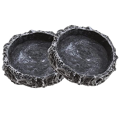 Bhina 2 Stk Reptil Food Bowl, Reptilien Wasserschale, Futternäpfe, Geeignet Für Reptilien, Amphibien, Terrarium, Eidechse, Schildkröte von Bhina
