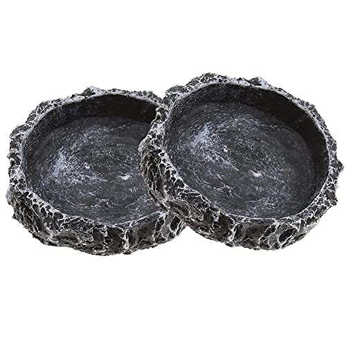 2 Stk Reptil Food Bowl,Reptile Water Bowl,Eidechse Futternäpfe,Reptilien Futternäpfe,Reptilien Wasserschale Futternapf,Geeignet Für Reptilien,Amphibien,Zur Verwendung In Aufzuchtboxen,Glasbehältern von Bhina