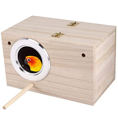 Bhina Sittich Nistkasten Vogelhaus,Hölzerne Vogel Nistkasten,Wellensittich Holz Zuchtbox,Brutkasten Für Papageien,Mit Stehstange,Verwendet Für Kleine Vögel Wie Finken,Wellensittiche,Kanarienvögel Usw von Bhina