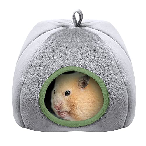 Bhina Hamster Haus Bett,Kleintier Haustierhaus,Kaninchenbett,Kleintierbett Hamster,Mit Abnehmbarem Softpad, Geeignet Für Hamster, Chinchillas, Meerschweinchen, 21 * 20 * 19 cm von Bhina