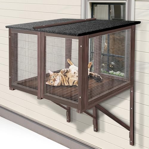 Catio Fensterkatio für Indoor-Katzen - Erweiterbare Fensterstange mit Aussichtskasten im Freien für mehrere Katzen - Betrachten, Sonnenbaden, Entspannen, Spielen, Faulenzen, Schlafen, Landschaft Catio Fensterkatio für Indoor-Katzen - Erweiterbare Fensterstange mit Aussichtskasten im Freien für mehrere Katzen - Betrachten, Sonnenbaden, Entspannen, Spielen, Faulenzen, Schlafen, Landschaft von Bhyhok