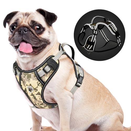 Reflective Dog Harness BiPawTi Welpen Geschirr Hund, Anti-Zieh Hunde Geschirr Kleine Hunde, Reflektierendes Brustgeschirr mit Handgriff, Camouflage-Design Welpengeschirr für Spaziergänge (S) Reflective Dog Harness BiPawTi Welpen Geschirr Hund, Anti-Zieh Hunde Geschirr Kleine Hunde, Reflektierendes Brustgeschirr mit Handgriff, Camouflage-Design Welpengeschirr für Spaziergänge (S) von BiPawTi