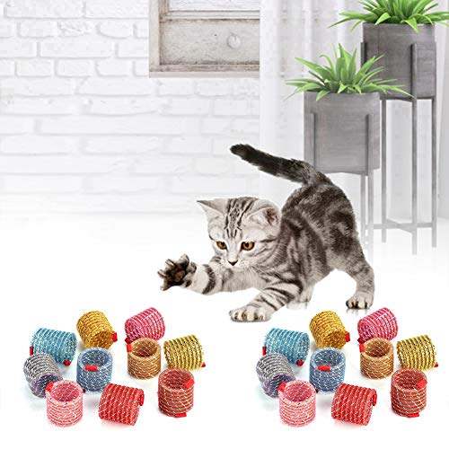 10 StüCke Modische Pet Breite Kunststoff Bunte Quellen Katzenspielzeug FüR KäTzchen Haustiere (Gelegentliche Farbe) von Shanrya
