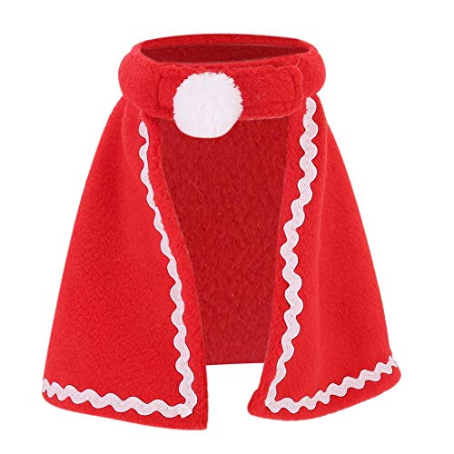 Haustier Roter Mantel, Haustier Hund Katze Roter Mantel Weiche Kostüm Weihnachten Kleidung für Kaninchen Meerschweinchen(2号) von Bicaquu