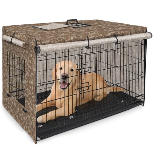 Bienbee Abdeckung für Hundekäfige, 91,4 cm, winddicht, atmungsaktiv, doppelseitiger Reißverschluss, Käfigabdeckung für Drahtkäfig, Innen- und Außenbereich, Braun Bienbee Abdeckung für Hundekäfige, 91,4 cm, winddicht, atmungsaktiv, doppelseitiger Reißverschluss, Käfigabdeckung für Drahtkäfig, Innen- und Außenbereich, Braun von Bienbee