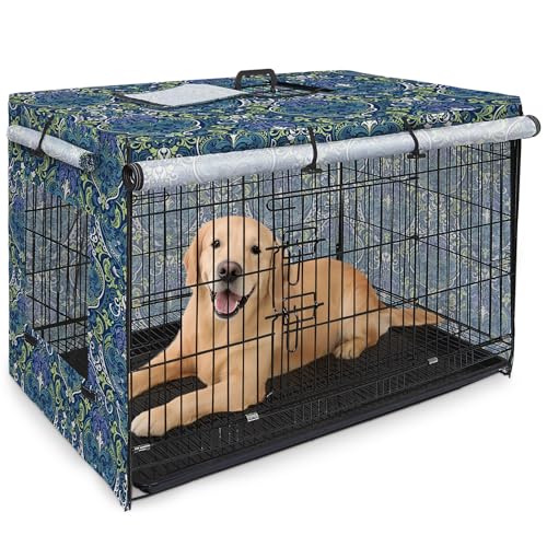 Bienbee Abdeckung für Hundekäfige, 91,4 cm, winddicht, atmungsaktiv, doppelseitiger Reißverschluss, Käfigabdeckung für Drahtkäfig, Innen- und Außenbereich, Grün und Gelb Bienbee Abdeckung für Hundekäfige, 91,4 cm, winddicht, atmungsaktiv, doppelseitiger Reißverschluss, Käfigabdeckung für Drahtkäfig, Innen- und Außenbereich, Grün und Gelb von Bienbee