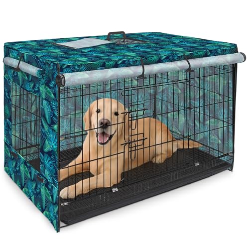 Bienbee Abdeckung für Hundekäfige, 91,4 cm, winddicht, atmungsaktiv, doppelseitiger Reißverschluss, Käfigabdeckung für Drahtkäfig, Schutz für drinnen und draußen, grüne Pflanzen Bienbee Abdeckung für Hundekäfige, 91,4 cm, winddicht, atmungsaktiv, doppelseitiger Reißverschluss, Käfigabdeckung für Drahtkäfig, Schutz für drinnen und draußen, grüne Pflanzen von Bienbee