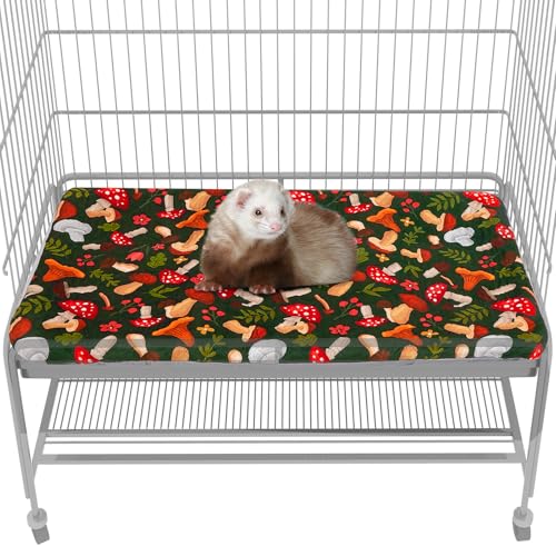 Bienbee Frettchenkäfig-Set für Frettchen, Nation und Tiere, wasserdicht, Frettchen, Käfigzubehör für Kleintiere, Ratten, Chinchillas, Igel, Frettchen (grüner Pilz, untere Pfanneneinlage) von Bienbee
