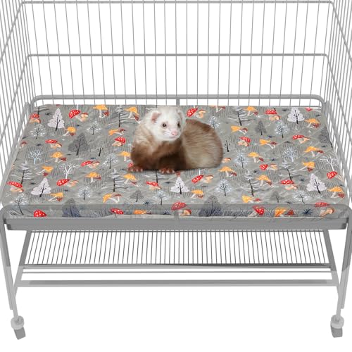 Bienbee Frettchenkäfig-Set für Frettchen-Nation und Tier-Nation-Käfig, wasserdichtes Frettchen-Käfig-Zubehör für Kleintiere, Ratten, Chinchillas, Igel, Frettchen (grauer Pilz, untere Pfanneneinlage) von Bienbee