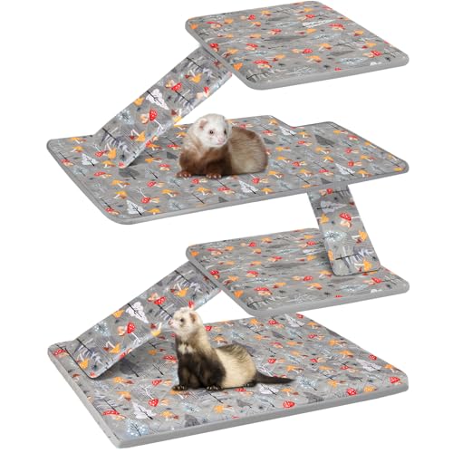 Bienbee Frettchenkäfig-Set für Frettchen-Nation und Tier-Nation-Käfig, wasserdichtes Frettchen-Käfig-Zubehör für Kleintiere, Ratten, Chinchillas, Igel, Frettchen (grauer Pilz von Bienbee