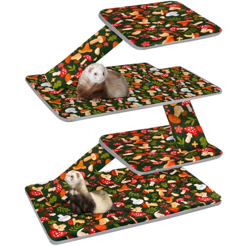 Bienbee Frettchenkäfig-Set für Frettchen-Nation und Tier-Nation-Käfig, wasserdichtes Frettchen-Käfig-Zubehör für Kleintiere, Ratten, Chinchillas, Igel, Frettchen (grüner Pilz von Bienbee