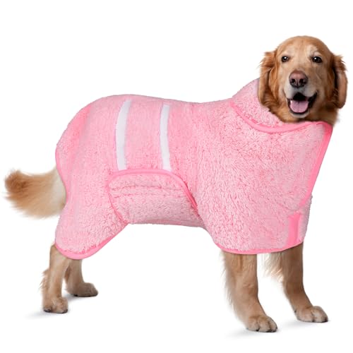 Bienbee Hunde-Bademantel, schnell trocknend, super saugfähig, für nach dem Baden, warmes Handtuch, Hundebadzubehör, Rosa, Größe XL Bienbee Hunde-Bademantel, schnell trocknend, super saugfähig, für nach dem Baden, warmes Handtuch, Hundebadzubehör, Rosa, Größe XL von Bienbee