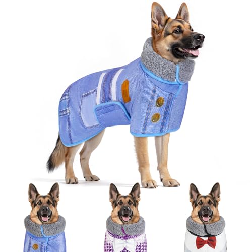 Bienbee Hunde-Bademantel zum Trocknen von Hunden, schnell trocknender Hundemantel nach dem Baden, super saugfähiges Hundehandtuch, niedliche Kleidung, Pyjama, Mantel, Blau, Größe XXL von Bienbee