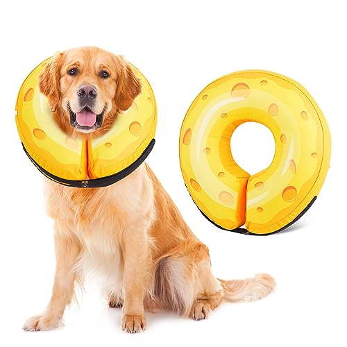 Bienbee Hunde-Donut-Halsband, Alternative nach Operationen, aufblasbares Hundehalsband, weiche Hundekegel für mittelgroße Hunde, um das Lecken zu stoppen von Bienbee