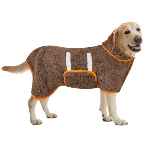 Bienbee Hundebademantel, schnell trocknend, super saugfähig, für nach dem Baden, warmes Handtuch, Hundebadzubehör, Braun, Größe L Bienbee Hundebademantel, schnell trocknend, super saugfähig, für nach dem Baden, warmes Handtuch, Hundebadzubehör, Braun, Größe L von Bienbee