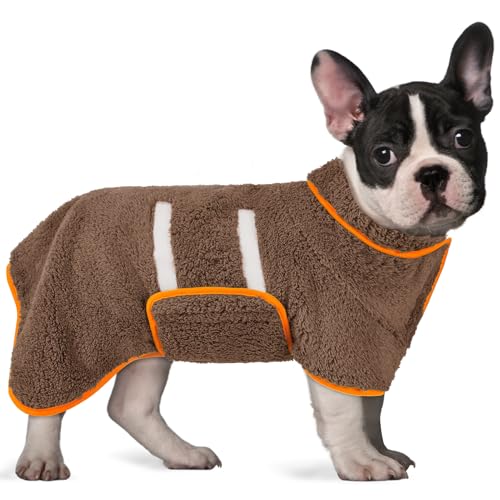Bienbee Hundebademantel, schnell trocknend, super saugfähig, für nach dem Baden, warmes Handtuch, Hundebadzubehör, Braun, Größe M Bienbee Hundebademantel, schnell trocknend, super saugfähig, für nach dem Baden, warmes Handtuch, Hundebadzubehör, Braun, Größe M von Bienbee