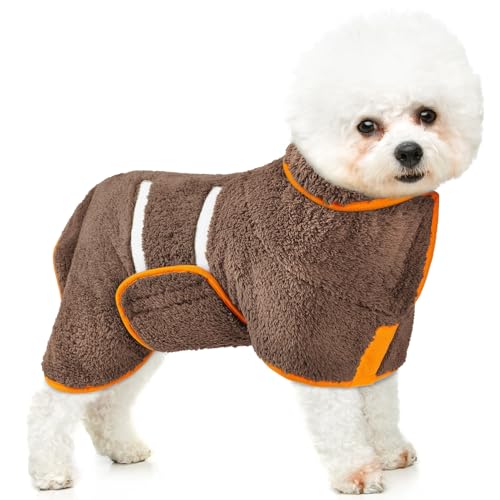 Bienbee Hundebademantel, schnell trocknend, super saugfähig, für nach dem Baden, warmes Handtuch, Hundebadzubehör, Braun, Größe S Bienbee Hundebademantel, schnell trocknend, super saugfähig, für nach dem Baden, warmes Handtuch, Hundebadzubehör, Braun, Größe S von Bienbee