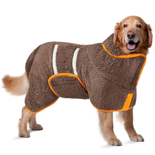 Bienbee Hundebademantel, schnell trocknend, super saugfähig, für nach dem Baden, warmes Handtuch, Hundebadzubehör, Braun, Größe XL Bienbee Hundebademantel, schnell trocknend, super saugfähig, für nach dem Baden, warmes Handtuch, Hundebadzubehör, Braun, Größe XL von Bienbee