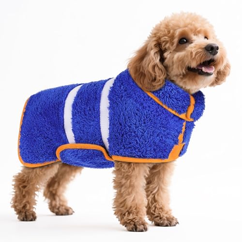 Bienbee Hundebademantel, schnell trocknend, super saugfähig, für nach dem Baden, warmes Handtuch, Hundebadzubehör, Dunkelblau, Größe S Bienbee Hundebademantel, schnell trocknend, super saugfähig, für nach dem Baden, warmes Handtuch, Hundebadzubehör, Dunkelblau, Größe S von Bienbee