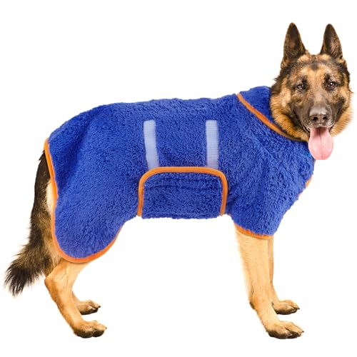 Bienbee Hundebademantel, schnell trocknend, super saugfähig, für nach dem Baden, warmes Handtuch, Hundebadzubehör, Dunkelblau, Größe XXL Bienbee Hundebademantel, schnell trocknend, super saugfähig, für nach dem Baden, warmes Handtuch, Hundebadzubehör, Dunkelblau, Größe XXL von Bienbee