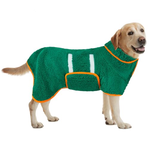Bienbee Hundebademantel, schnell trocknend, super saugfähig, für nach dem Baden, warmes Handtuch, Hundebadzubehör, Dunkelgrün, Größe L Bienbee Hundebademantel, schnell trocknend, super saugfähig, für nach dem Baden, warmes Handtuch, Hundebadzubehör, Dunkelgrün, Größe L von Bienbee