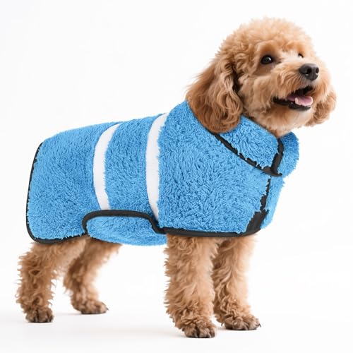 Bienbee Hundebademantel, schnell trocknend, super saugfähig, für nach dem Baden, warmes Handtuch, Hundebadzubehör, Hellblau, Größe S Bienbee Hundebademantel, schnell trocknend, super saugfähig, für nach dem Baden, warmes Handtuch, Hundebadzubehör, Hellblau, Größe S von Bienbee