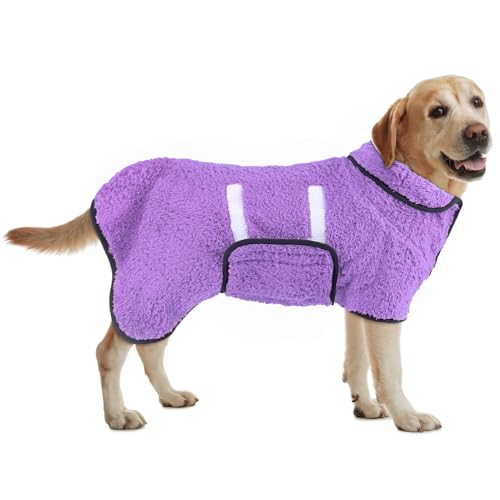 Bienbee Hundebademantel, schnell trocknend, super saugfähig, für nach dem Baden, warmes Handtuch, Hundebadzubehör, Hellviolett, Größe L Bienbee Hundebademantel, schnell trocknend, super saugfähig, für nach dem Baden, warmes Handtuch, Hundebadzubehör, Hellviolett, Größe L von Bienbee