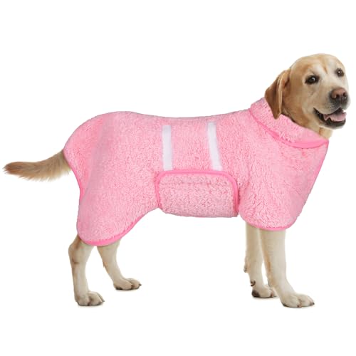 Bienbee Hundebademantel, schnell trocknend, super saugfähig, für nach dem Baden, warmes Handtuch, Hundebadzubehör, Rosa, Größe L Bienbee Hundebademantel, schnell trocknend, super saugfähig, für nach dem Baden, warmes Handtuch, Hundebadzubehör, Rosa, Größe L von Bienbee
