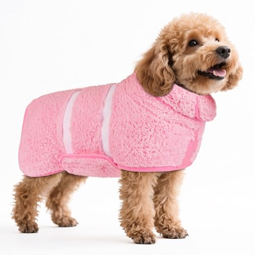 Bienbee Hundebademantel, schnell trocknend, super saugfähig, für nach dem Baden, warmes Handtuch, Hundebadzubehör, Rosa, Größe S Bienbee Hundebademantel, schnell trocknend, super saugfähig, für nach dem Baden, warmes Handtuch, Hundebadzubehör, Rosa, Größe S von Bienbee