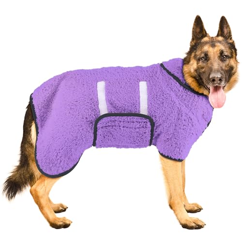 Bienbee Hundebademantel, schnell trocknend, super saugfähig, nach dem Bad, warmes Handtuch, Hundebadzubehör, Hellviolett, Größe XXL Bienbee Hundebademantel, schnell trocknend, super saugfähig, nach dem Bad, warmes Handtuch, Hundebadzubehör, Hellviolett, Größe XXL von Bienbee