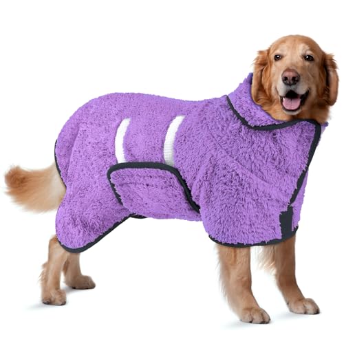 Bienbee Hundebademantel, schnell trocknend, super saugfähig, nach dem Baden, warmes Handtuch, Hundebadzubehör, Hellviolett, Größe XL Bienbee Hundebademantel, schnell trocknend, super saugfähig, nach dem Baden, warmes Handtuch, Hundebadzubehör, Hellviolett, Größe XL von Bienbee