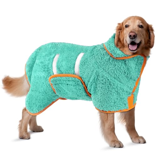 Bienbee Hundebademantel, schnell trocknend, super saugfähig, nach dem Baden, warmes Handtuch, Hundebadzubehör, Seegrün, Größe XL Bienbee Hundebademantel, schnell trocknend, super saugfähig, nach dem Baden, warmes Handtuch, Hundebadzubehör, Seegrün, Größe XL von Bienbee