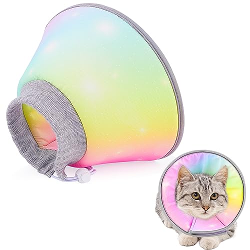 Bienbee Katzenkegel, weiches Katzenkegelhalsband Anti-Lecken, verstellbares Katzen-Genesungshalsband, Anti-Kratzen, leichtes E-Halsband, Katzenerholungshalsbänder & Kegel für Katzen, Kätzchen, Welpen von Bienbee