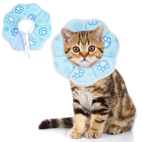 Bienbee Katzenkegel-Halsband, weiche Katzenkegel, Katzenerholungshalsbänder & Kegel, verstellbarer weicher Kegel für Katzen, leichtes E-Halsband für Katzen, Kätzchen, Welpen von Bienbee
