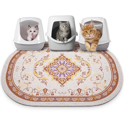 Bienbee Katzenklo Matte, 101,6 x 76,2 cm, Jumbo-Größe, Katzentoilette, Teppich mit rutschfester Unterseite, leicht zu reinigen, Zubehör für den Innenbereich, Kätzchen-Boden, Braun, XL von Bienbee