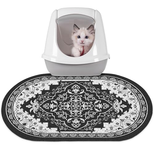 Bienbee Katzenklo Matte, 61 x 38,1 cm, Katzentoilette, Teppich mit rutschfester Unterseite, leicht zu reinigen, Zubehör für den Innenbereich, Kätzchen-Boden, Schwarz, Größe M Bienbee Katzenklo Matte, 61 x 38,1 cm, Katzentoilette, Teppich mit rutschfester Unterseite, leicht zu reinigen, Zubehör für den Innenbereich, Kätzchen-Boden, Schwarz, Größe M von Bienbee