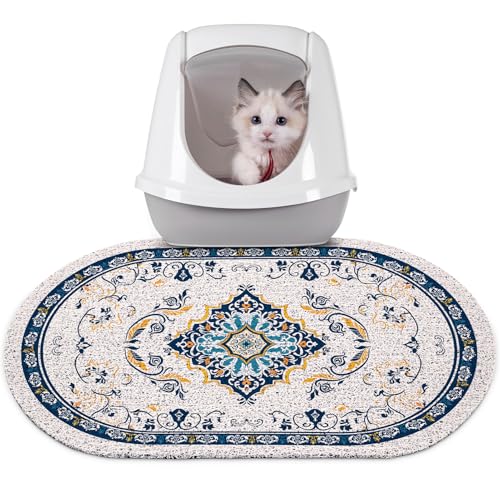 Bienbee Katzenklo Matte, 61 x 38,1 cm, Katzentoilettenmatte, Teppich mit rutschfester Unterseite, leicht zu reinigen, Zubehör für den Innenbereich, Kätzchen-Boden, Blau, M Bienbee Katzenklo Matte, 61 x 38,1 cm, Katzentoilettenmatte, Teppich mit rutschfester Unterseite, leicht zu reinigen, Zubehör für den Innenbereich, Kätzchen-Boden, Blau, M von Bienbee